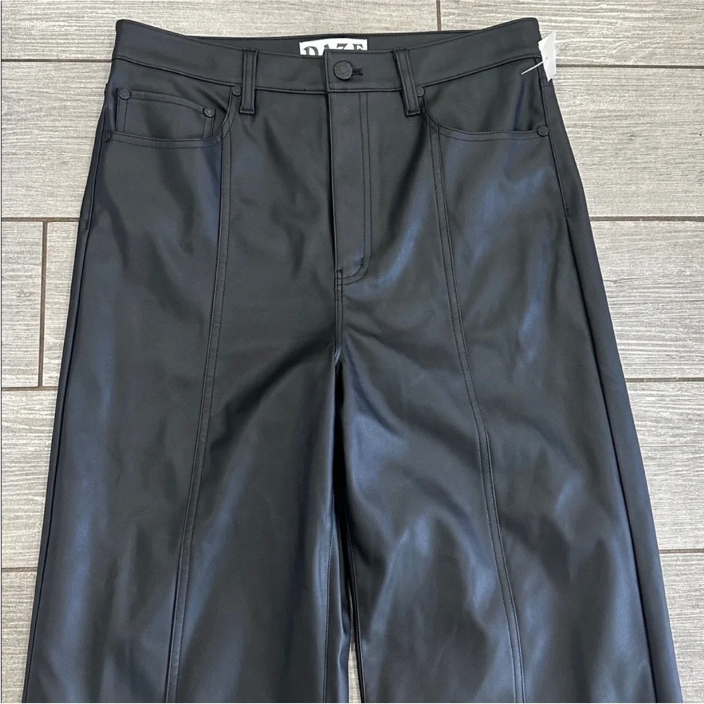 New with Tags DAZE Far Out Faux Leather Wide Leg Pants